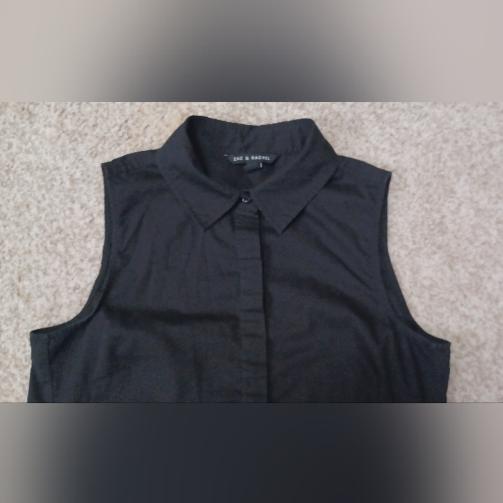 zac & rachel Black Sleevelees womens shirt sz M boho lagenlook whymsigoth